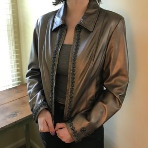 Cripple Creek Bronze Leather Metallic Jacket